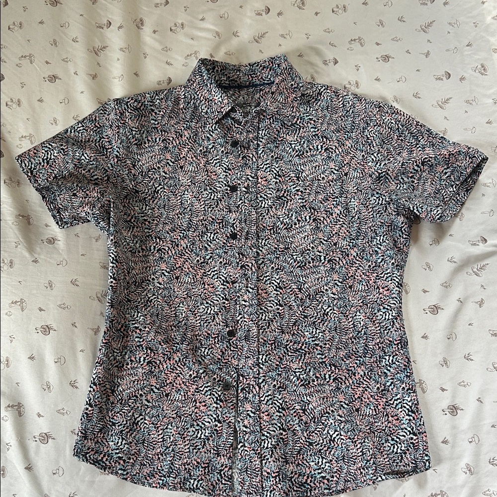 Apt. 9 Men's Casual Black and Pink Button-Down Shirt